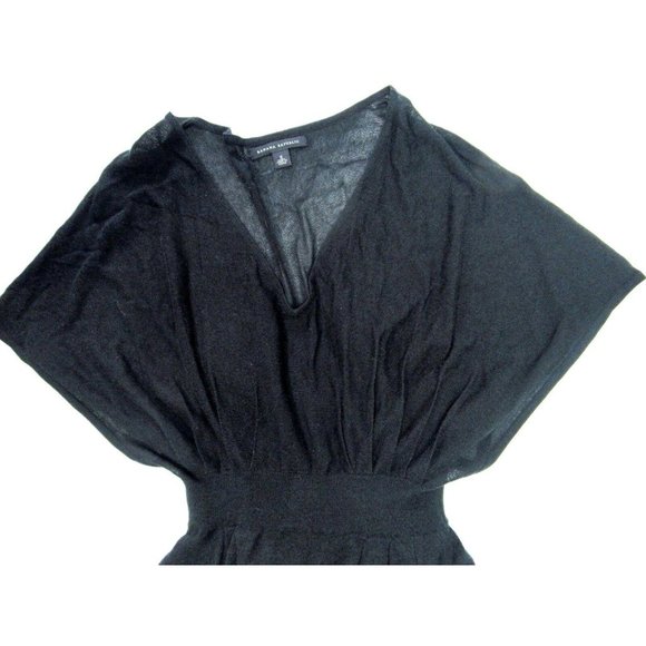 Banana Republic Women's Black A-Line Cap Sleeve Sheer Layered Tunic Dress Sz S - Picture 2 of 7